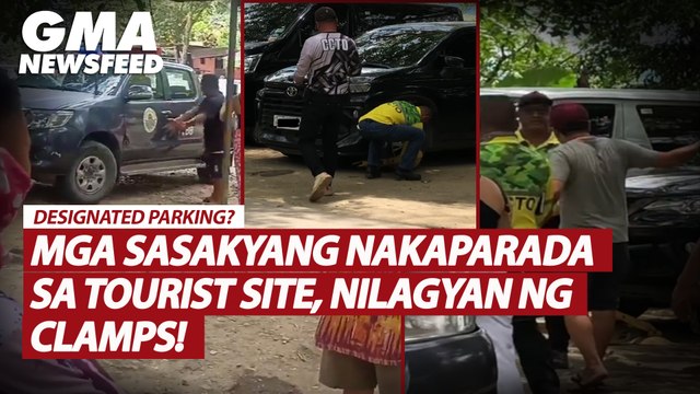 Mga sasakyang nakaparada sa tourist site, nilagyan ng clamps! | GMA News Feed