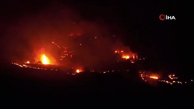 Adana’daki orman yangını dron ile görüntülendi