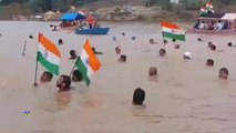 जबलपुर: नर्मदा की तेज लहरों के बीच निकाली तिरंगा यात्रा, देखें VIDEO