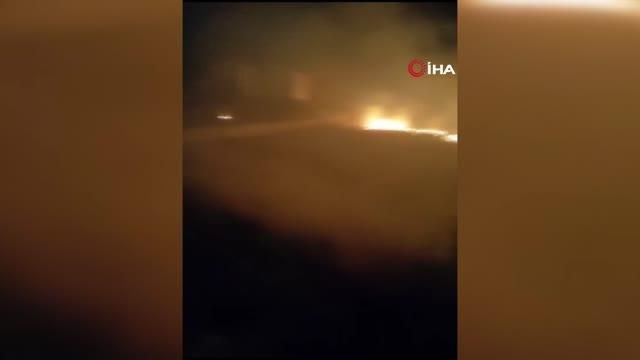 Arazide başlayan yangın evlere sıçramadan söndürüldü