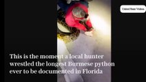 Python Attack | Python hunters wrestle 19-foot-long record-breaking snake