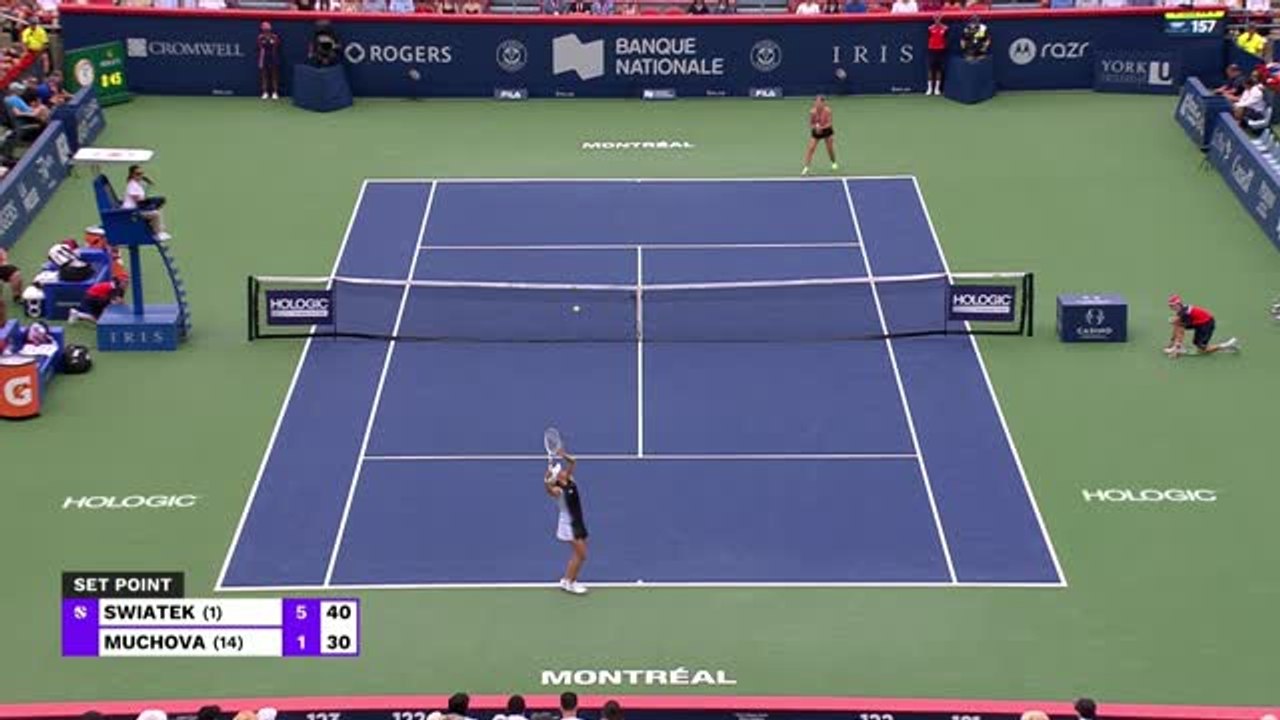 Highlights: Swiatek wackelt gegen Muchova