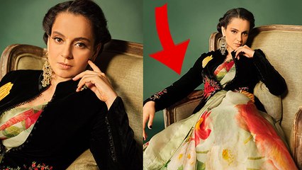 Glory Awards 2023 : Kangana Ranaut Floral Printed Saree पर Black Velvet Jacket Price Reveal