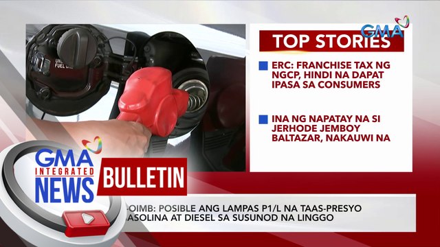 DOE-OIMB: posible ang lampas 1/L na taas-presyo sa gasolina at diesel sa susunod na linggo | GMA Integrated News Bulletin