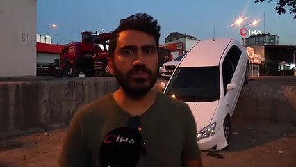 Kayseri'de bir garip kaza... Uyarı levhası olmayınca rampadan uçtu