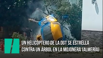 Un helicóptero de la DGT se estrella contra un árbol en La Mojonera (Almería)