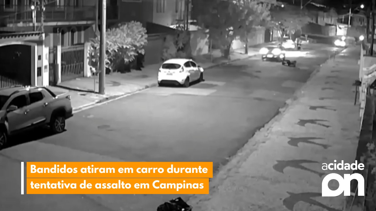 Bandidos atiram em carro durante tentativa de assalto em Campinas