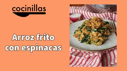 Arroz frito con espinacas