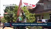 Petugas Gabungan di Kabupaten Pekalongan Pasang Bendera Merah Putih di Desa-Desa