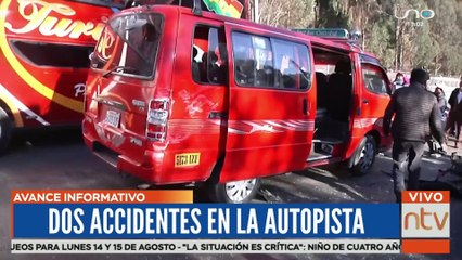 Aparatoso accidente en la autopista de La Paz