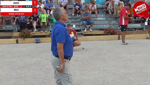 Quart tête-à-tête féminin : CHAPUS vs MOLLE - WebTV Le Puy-en-Velay : Supranational de pétanque triplette open 2023 (7)