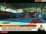 Gobierno Nacional repara cancha de usos múltiples en la E.T.C.R. Manuel Palacio Fajardo