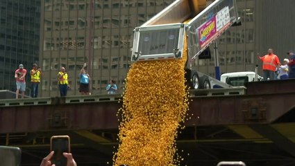 Thousands of rubber ducks race down Chicago River for Special Olympics fundraiser