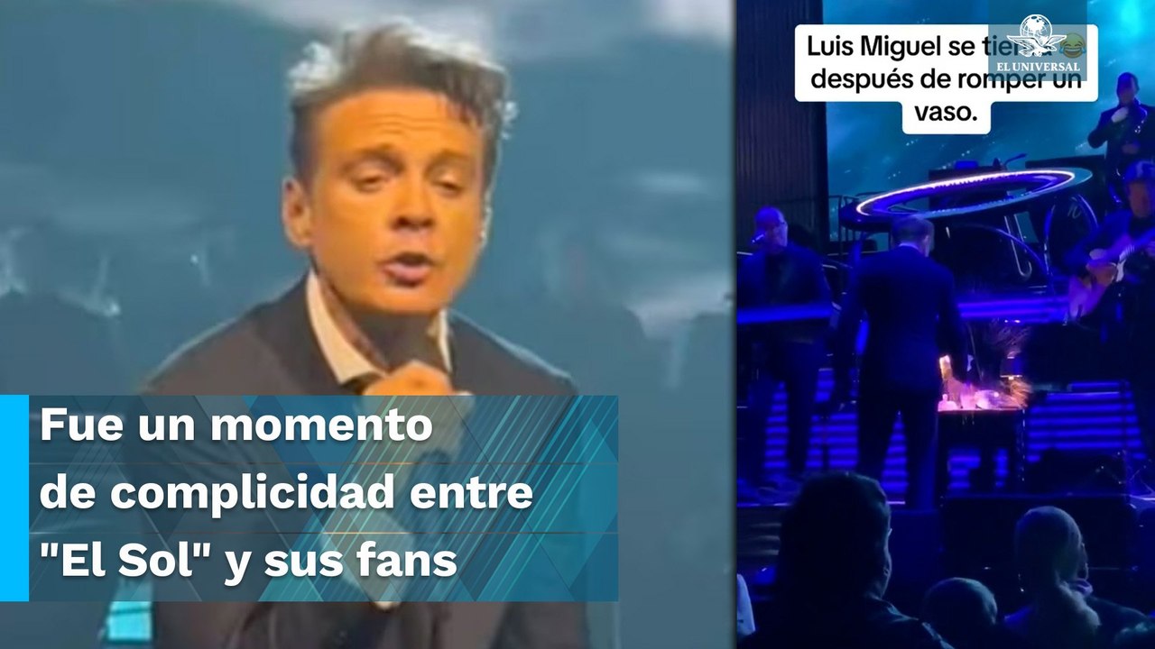 Rompe un vaso Luis Miguel durante concierto y su reacción encanta a sus fanáticos
