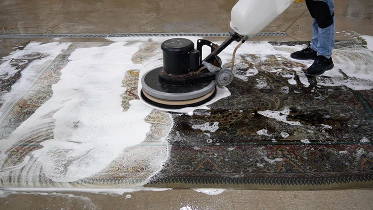 Deep cleaning a $12,500 Tabriz Persian rug