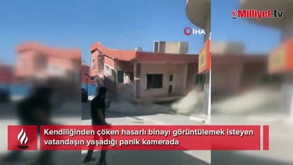 Büyük panik yaşadı! Bina bir anda çökünce...