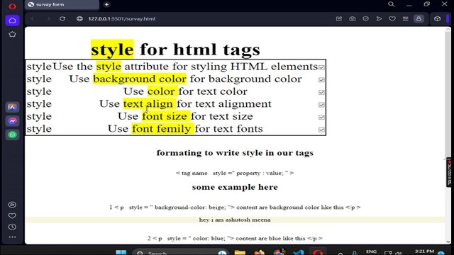 html basic to advance style in html tags Style tag with media attribute - html 5 tutorial in hindi - urdu - Class - 3