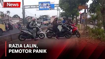 Razia Lalin di Kalideres, Pemotor Panik Biarkan Keranjangnya Jatuh