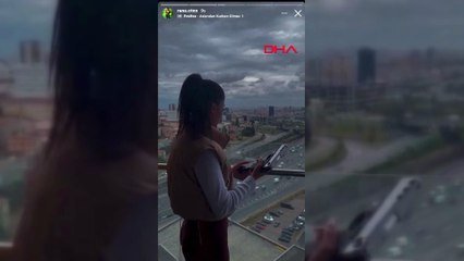 Rezidansın balkonundan ateş eden kadın yakalandı