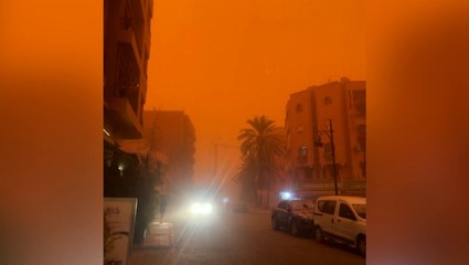 Sandstorm turns skies above Marrakesh eerie orange