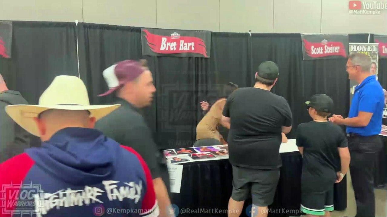 Cody Rhodes Wife Hugging Bret Hart during WWE Summerslam Weekend!!