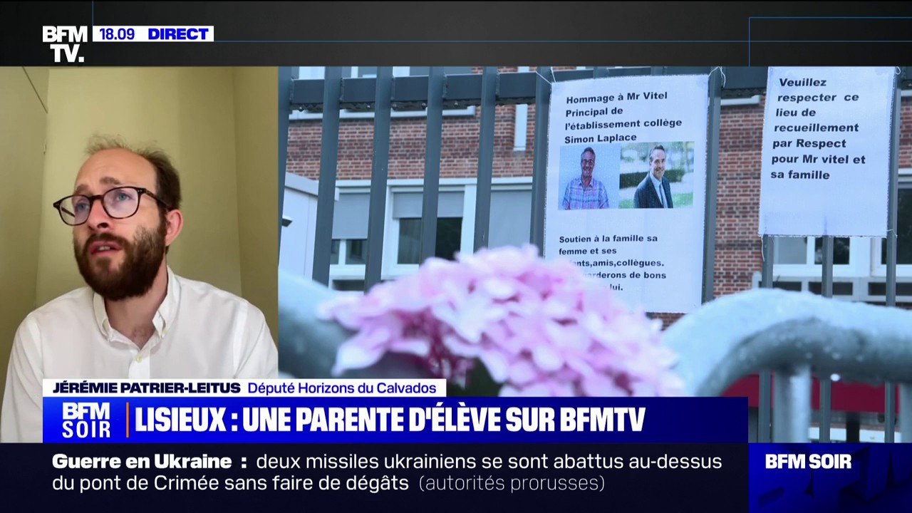 Principal retrouvé mort à Lisieux: "Il voulait faire de ses élèves de véritables citoyens", raconte le député du Calvados, Jérémie Patrier-Leitus (Horizons)