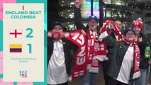 Fans react to England's 2-1 win over Colombia in Sydney