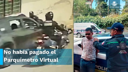Para evadir multa, conductor arrastra a policía de tránsito