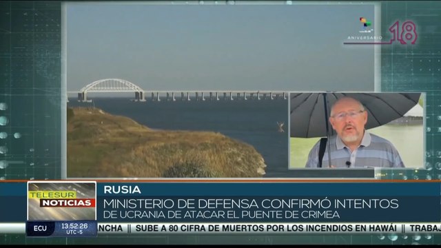 Rusia confirma intentos de Ucrania de atacar el puente de Crimea