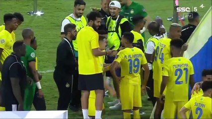احتفالية نادى النصر بالفوز بالبطوله العربيه رونالدو يرفع الكأس اول بطوله للدون