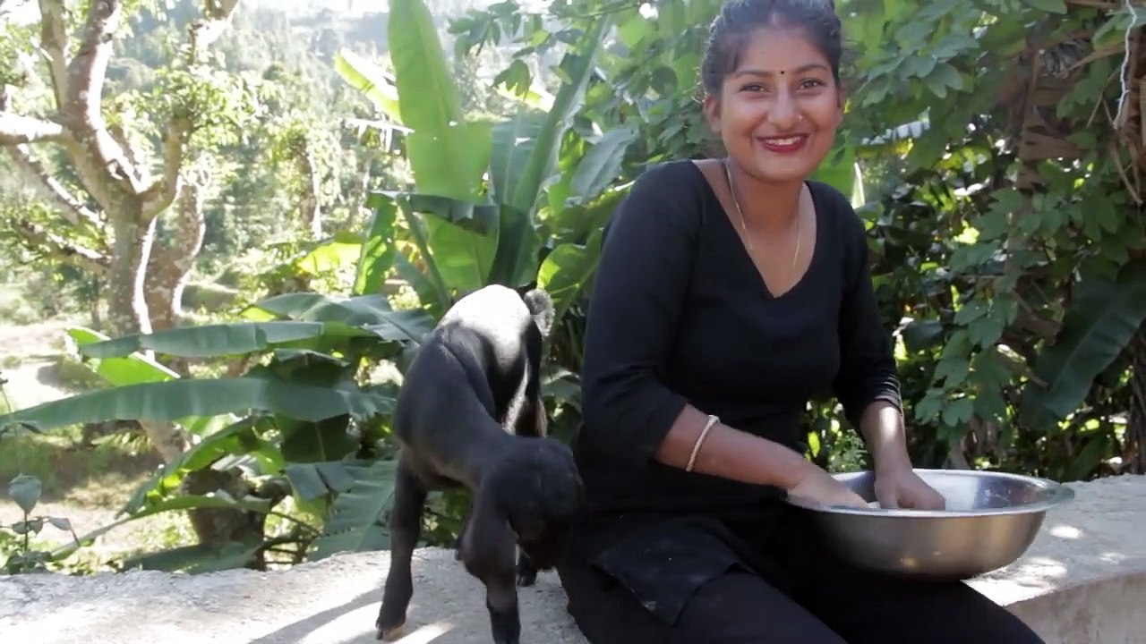 beautiful village girl cooking and eating puri and banana flower pickle vlog rural lifestyle