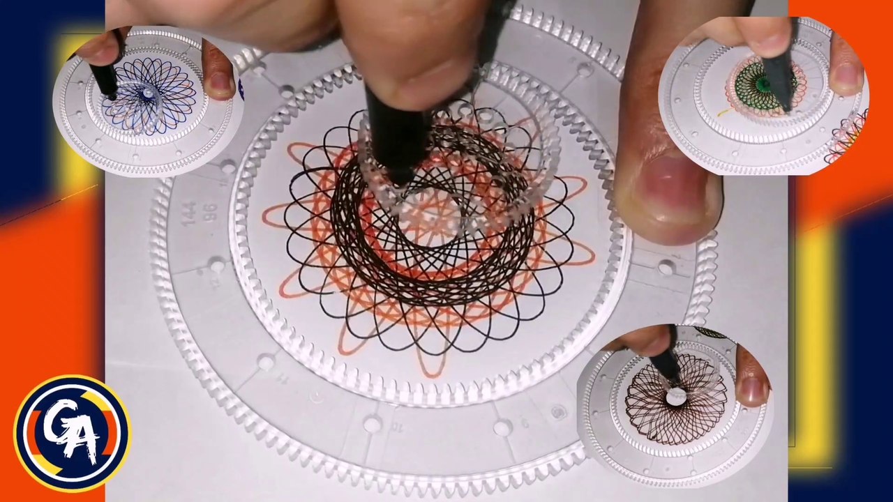 DIBUJANDO con espirógrafo VIDEO #3. (8 mandalas). DRAWING with a ...