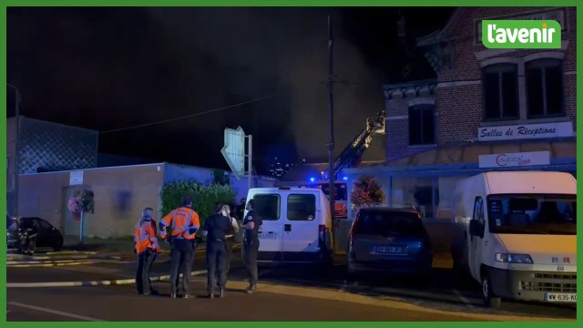 Pompiers belges et français sur un incendie à Wattrelos