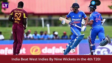 IND vs WI 4th T20I 2023: India Level Series With Dominating Nine-Wicket Victory
