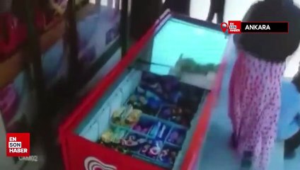 Ankara’da sahibi namaz kılarken bakkaldan dondurma çaldılar