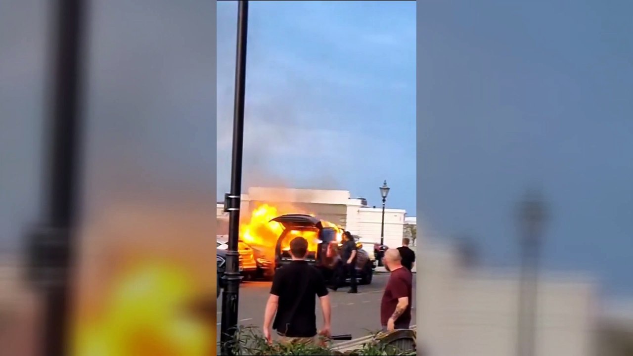 Car fire in Herne Bay