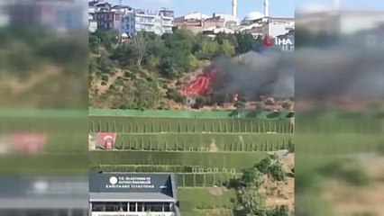 Kağıthane Kaymakamlığı'nın üst tarafında yangın çıktı