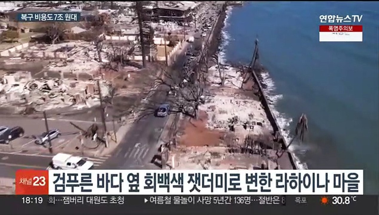 하와이 산불 사망자 89명으로…"미국서 100여년 만에 최악의 산불"