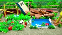 DIY tractor Farm Diorama with house for cow, pig - cowshed - goat barn - how to grow carrot field