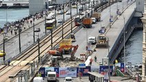 Galata Köprüsü'ndeki bakım çalışması trafikte yoğunluğa neden oldu