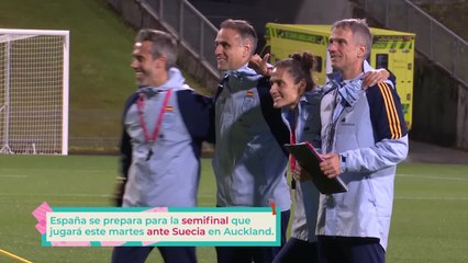 Entrenamiento de España, previa al partido de semifinales