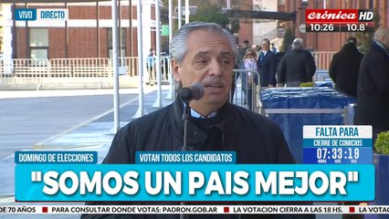 Alberto Fernández:  "Siempre que se vota se elige a un país mejor"