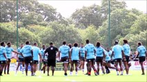 Rugby : Entraînement de l ' équipe des Fidji à Pornic ( Loire-Atlantique ) , Dimanche 13 Août 2023