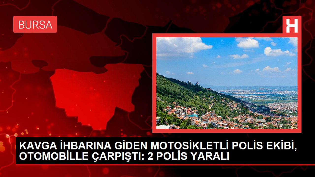 İnegöl'de kavga ihbarına giden polis ekibi otomobille çarpıştı