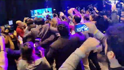 Festejos en el búnker de Milei