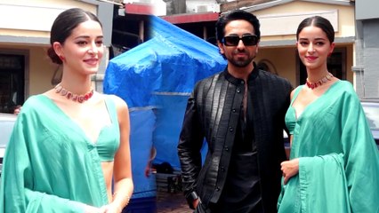 Ananya Panday Stuns In Saree At Dream Girl 2 Promotions