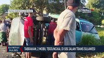 Tabrakan, 2 Mobil Terjungkal di Sisi Jalan Trans Sulawesi