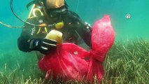 MUĞLA - Bodrum'da gönüllü dalgıçlar denizin dibini temizledi