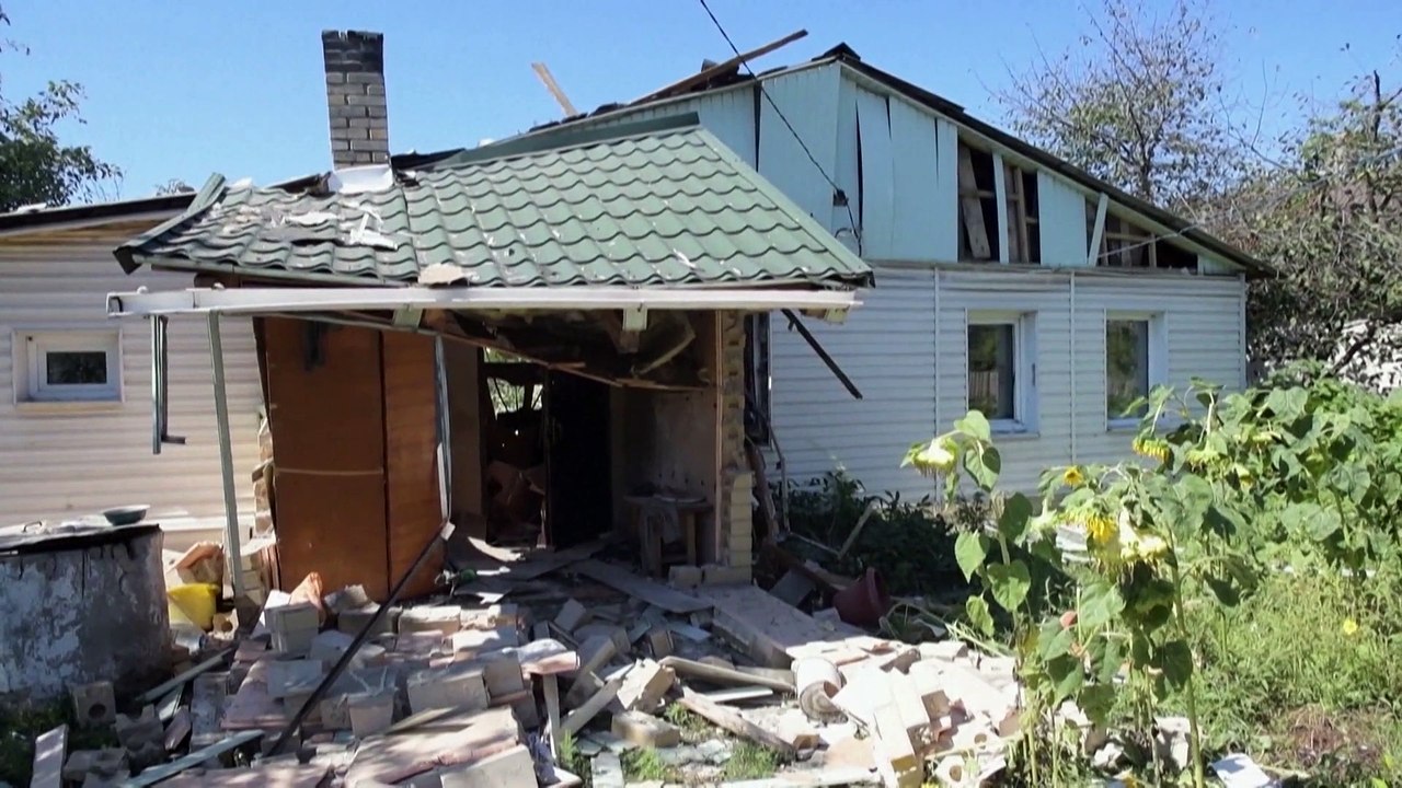 WATCH: House destroyed in Russia-held Donetsk after alleged Ukrainian shelling
