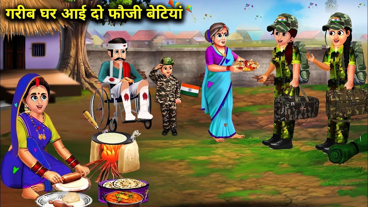 15 अगस्त पर गरीब घर आई दो बेटियां || Kahaniya || Hindi Story || Cartoon || DILCHASP HINDI KAHANIYA